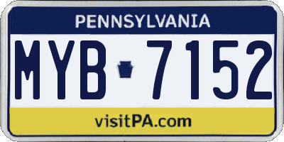 PA license plate MYB7152