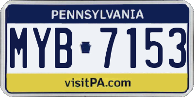 PA license plate MYB7153