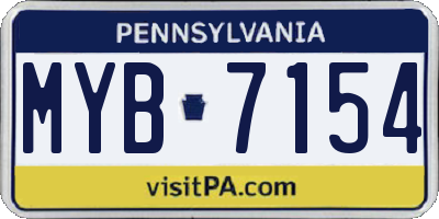PA license plate MYB7154