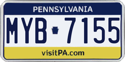 PA license plate MYB7155
