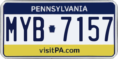 PA license plate MYB7157