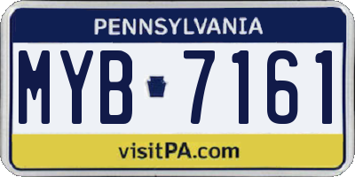 PA license plate MYB7161