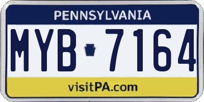 PA license plate MYB7164