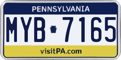 PA license plate MYB7165