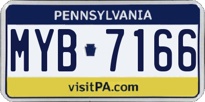 PA license plate MYB7166