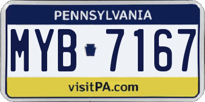 PA license plate MYB7167