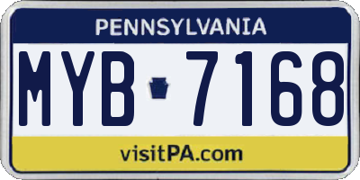 PA license plate MYB7168