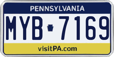 PA license plate MYB7169