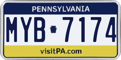 PA license plate MYB7174
