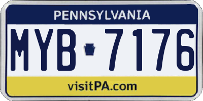 PA license plate MYB7176