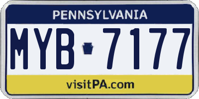PA license plate MYB7177