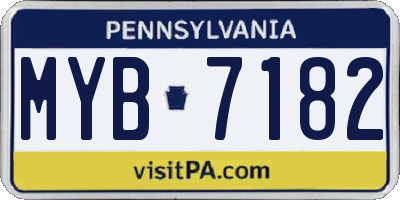 PA license plate MYB7182