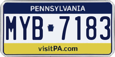 PA license plate MYB7183
