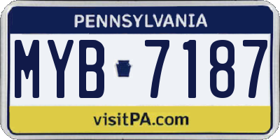 PA license plate MYB7187