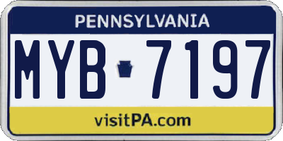 PA license plate MYB7197
