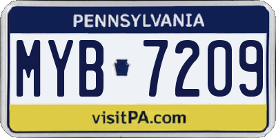 PA license plate MYB7209