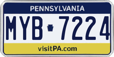 PA license plate MYB7224
