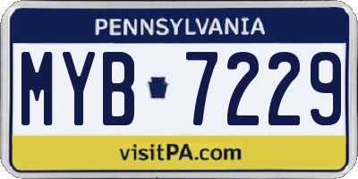 PA license plate MYB7229