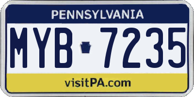 PA license plate MYB7235