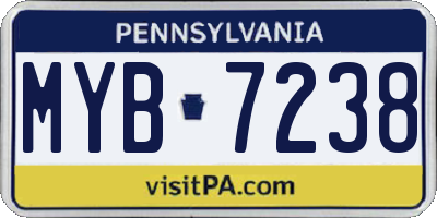 PA license plate MYB7238