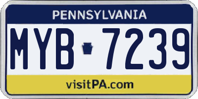 PA license plate MYB7239