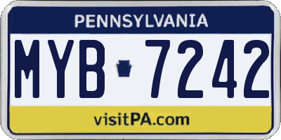 PA license plate MYB7242