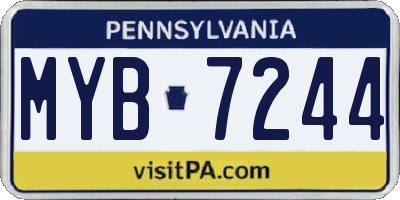 PA license plate MYB7244