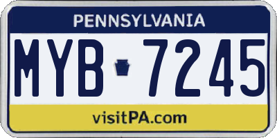 PA license plate MYB7245