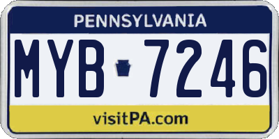 PA license plate MYB7246