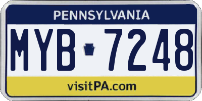 PA license plate MYB7248
