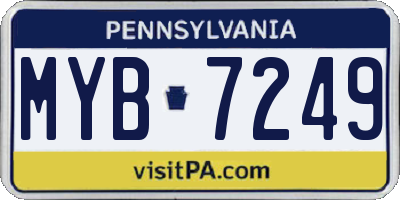 PA license plate MYB7249