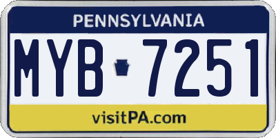 PA license plate MYB7251
