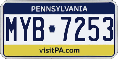 PA license plate MYB7253