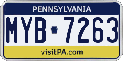 PA license plate MYB7263