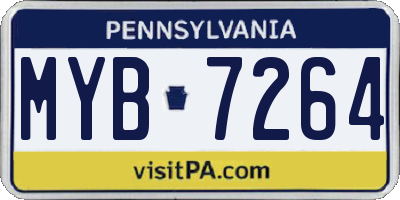 PA license plate MYB7264