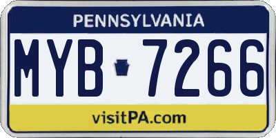 PA license plate MYB7266