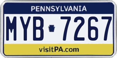 PA license plate MYB7267