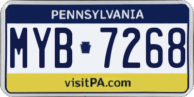 PA license plate MYB7268