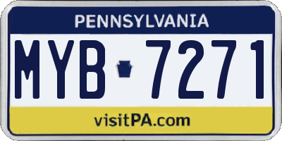 PA license plate MYB7271