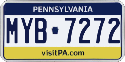PA license plate MYB7272