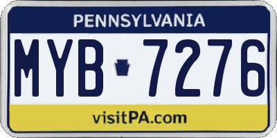 PA license plate MYB7276