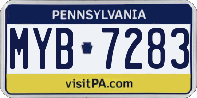 PA license plate MYB7283