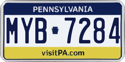 PA license plate MYB7284