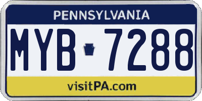 PA license plate MYB7288
