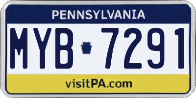 PA license plate MYB7291