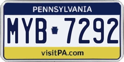 PA license plate MYB7292