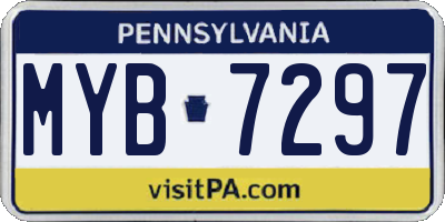 PA license plate MYB7297