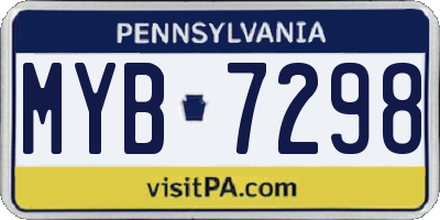 PA license plate MYB7298