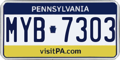 PA license plate MYB7303