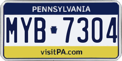 PA license plate MYB7304